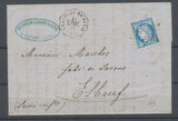 1874 Lettre N°60 Convoyeur station CHAUMONT-EN-VEXIN G.PONT. OISE (58) N3780