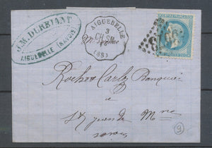 1870 Lettre N°29 Convoyeur station AIGUEBELLE CH.SM. SAVOIE (88) N3781