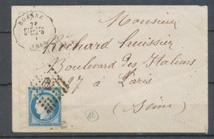 1875 Enveloppe N°60 Convoyeur station ROANNE StE.StG. LOIRE (84/88) N3782