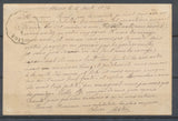 1876 CP Convoyeur station FEURS RO.StE. LOIRE (84/88) + obl 15c Sage N3783