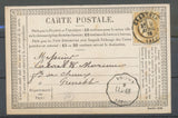 1876 CP N°59  obl CAD + Conv. station VOIRON LY.StR.R. ISERE (37) N3789