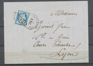1874 Lettre N°60 Convoyeur station PONT-DE-VEYLE B.MAC. Ain (1) N3794