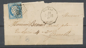 1876 Lettre N°60 Convoyeur station VOIRON LY.StR.R. ISERE (37) N3799