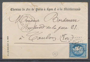 1873 Env. N°60 Convoyeur station MARSEILLE M.MENT. BOUCHES-DU-RHONE (12) N3804