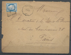 1874 Enveloppe N°60 obl LPI Convoyeur station GAILLAC Tse.PER. TARN (77) N3807