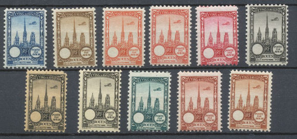 1922 Meeting d'aviation ROUEN 11 vignettes sans faciale N** N3816