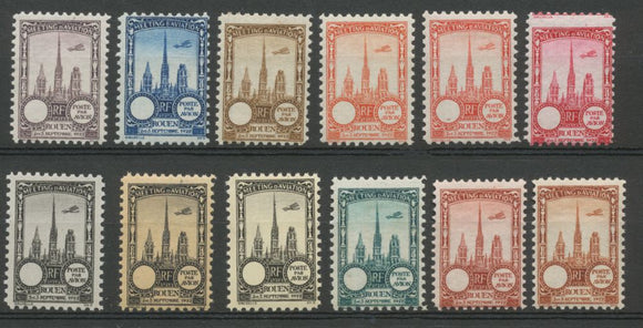 1922 Meeting d'aviation ROUEN 12 vignettes sans faciale N** N3818