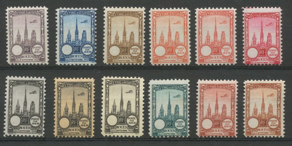 1922 Meeting d'aviation ROUEN 12 vignettes sans faciale N** N3819