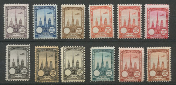 1922 Meeting d'aviation ROUEN 12 vignettes sans faciale N** N3820