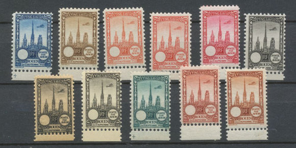 1922 Meeting d'aviation ROUEN 11 vignettes sans faciale BDF N**  N3822