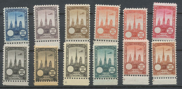 1922 Meeting d'aviation ROUEN 12 vignettes BDF sans faciale N** N3823