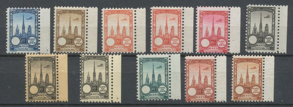 1922 Meeting d'aviation ROUEN 11 vignettes BDF sans faciale N**/N* N3824