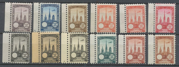 1922 Meeting d'aviation ROUEN 12 vignettes BDF sans faciale N**/N* N3829