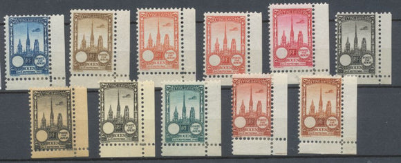 1922 Meeting d'aviation ROUEN 11 vignettes BDF sans faciale N**/N* N3834