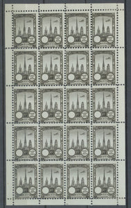 1922 Meeting a rien Rouen feuillet complet de 20 essais Neuf Gris Vert. N3845