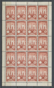 1922 Meeting a rien Rouen feuillet complet de 20 essais Neuf Rouge carmin N3852