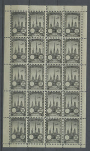 1922 Meeting a rien Rouen feuillet complet de 20 essais Neuf Vert Gris. N3866