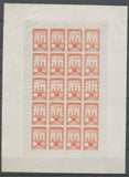 1922 Meeting a rien Rouen feuillet de 20 essais Neuf Rouge non dentel .  N3875
