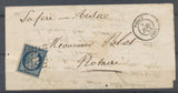1851 Lettre N°4 25c Bleu très foncé obl Grille pour La Fère. N3911