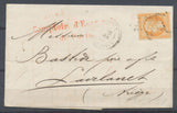 1865 Lettre N°23 40c Orange 2ème échelon de Paris pour Lavelanet TB N3912