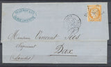 1875 Lettre N°38 40c orange obl Paris étoile 4 pour Dax.TB. N3920