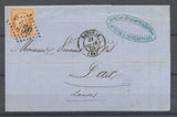 1865 Lettre N°23 40c orange De Bayonne pour Dax, second échelon. TB N3922