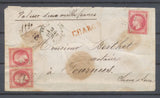 1870 Enveloppe en Valeur déclarée 2000F aff. Avec 3 N°32 80c rose N3926