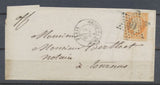 1867 Lettre N°23 40c orange obl étoile 16 Paris, Palestro pour Tournus N3927