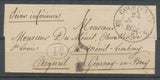 1837 Lettre CAD Type 12 COURTENAY LOIRET (43) + 1d noir TB. N3932