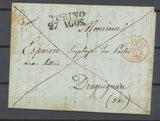 1842 Lettre en PP Turin CAD rouge entrée en France Sardaigne Antibes Sup N3935