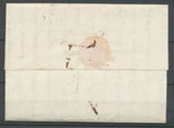 1820 Lettre de Nice Avec Cachet Rouge entrée en France ITALIE PAR ANTIBES N3936