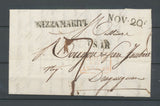 1820 Lettre de Nice Avec Cachet Rouge entrée en France ITALIE PAR ANTIBES N3937
