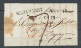 1820 Lettre de Nice Avec Cachet Rouge entrée en France ITALIE PAR ANTIBES N3938