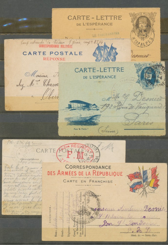 Lot de 11 Enveloppes et cartes postales Franchise Militaire. TB  N3953