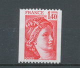 Type Sabine N°2104a 1f.40 rouge N° rouge au verso Y2104a