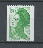 Type Liberté N°2426a 1f.90 vert N° rouge au verso Y2426a