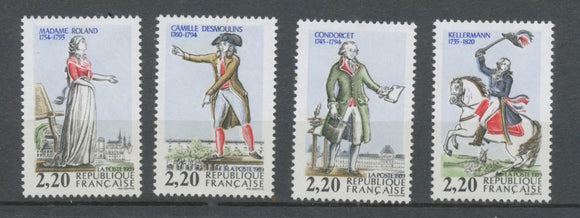 Série Personnages célèbres de la Révolution. 4 valeurs Y2595S