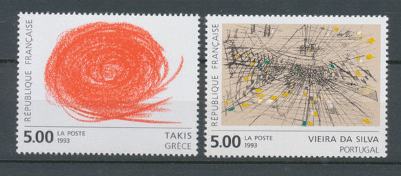 Série européenne d'art contemporain. 2 valeurs Y2835S