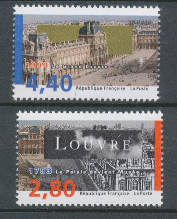 Série Bicentenaire de la création du Musée du Louvre. 2 valeurs Y2852S