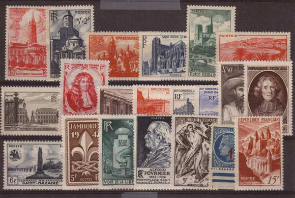 1947 Année Complète 21 timbres Neufs luxe ** 1947
