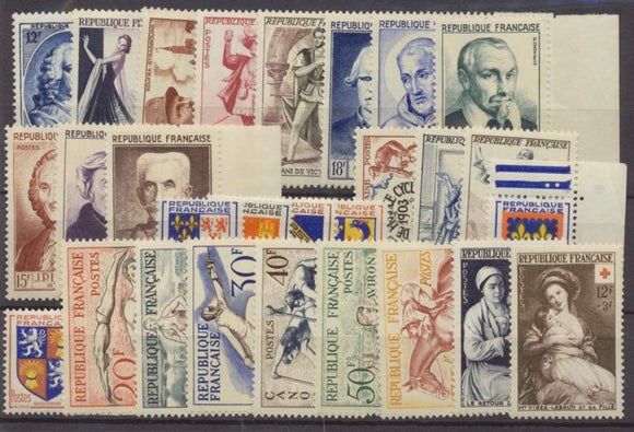 1953 Année Complète 28 timbres Neufs luxe ** 1953