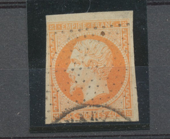 Second Empire Napoléon N°16 40c orange oblitéré pointillés. B/TB. A1224