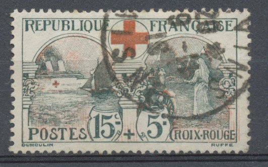 FRANCE N°156 15c+5c noir et rouge Obl TB Cote 70€ A1296