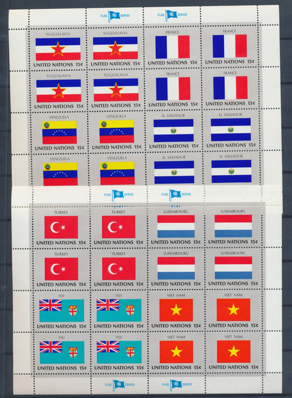 UNITED NATIONS MNH Stamps 24 Minisheets Flags CV$550 A2079