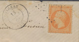 1868 Lettre CHARGE N°23 40c Orange GC2073 LONGEAU HAUTE-MARNE(50) A328