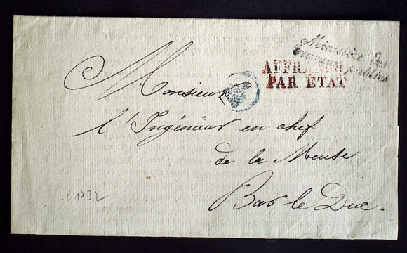 juillet 1830 France lettre Franchise Ministere des travaux publics RARE AA19
