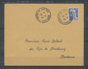1947 Lettre obl. Expo Phil. St-Hilaire du Touvet. C449