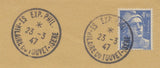 1947 Lettre obl. Expo Phil. St-Hilaire du Touvet. C449