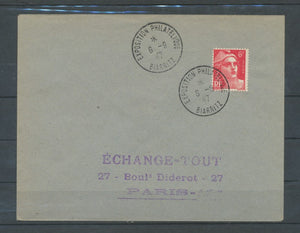 1947 lettre Obl. Expo Phil. de BIARRITZ LUXE. C464
