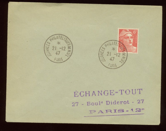1947 lettre Obl. Journées Phil. de PARIS LUXE. C466